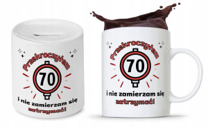Zestaw Skarbonka + Kubek Na Urodziny 70 70te 70-te