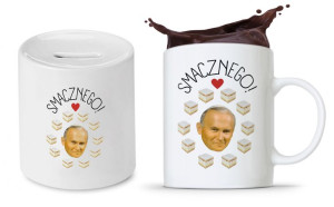 Zestaw Śmieszny Jan Paweł Kubek + Skarbonka