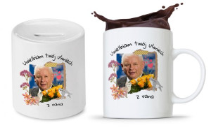 Zestaw Śmieszny Pis Kaczyński Kubek + Skarbonka