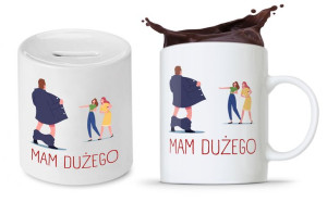 Zestaw Śmieszny Zabawny Prezent Kubek + Skarbonka