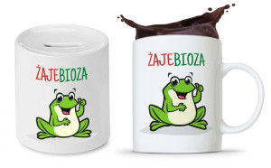 Zestaw Śmieszny Zabawny Prezent Kubek + Skarbonka