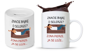 Zestaw Śmieszny Zabawny Prezent Kubek + Skarbonka
