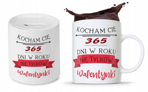 Zestaw Walentynki Dla Dziewczyny Kubek + Skarbonka