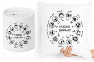Znaki Zodiaku Zestaw Poduszka + Skarbonka Prezent