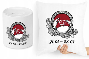 Znaki Zodiaku Zestaw Poduszka + Skarbonka Prezent
