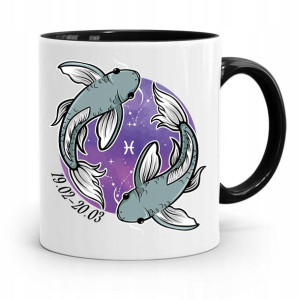 Znaki Zodiaku Zodiakara Kubek Czarny Ryby