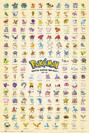 Plakat Pokemon First Gen Pokemony 61x91,5cm / 5694
