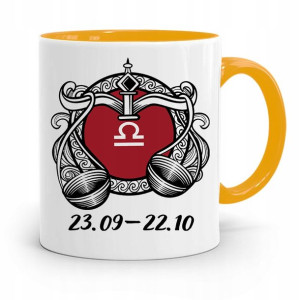 Znaki Zodiaku Zodiakara Kubek Żółty Panna