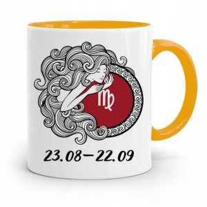 Znaki Zodiaku Zodiakara Kubek Żółty Panna
