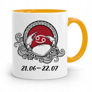 Znaki Zodiaku Zodiakara Kubek Żółty Rak