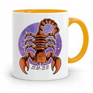 Znaki Zodiaku Zodiakara Kubek Żółty Skorpion