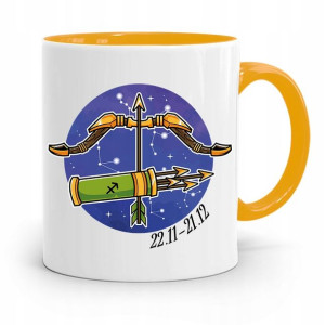 Znaki Zodiaku Zodiakara Kubek Żółty Strzelec