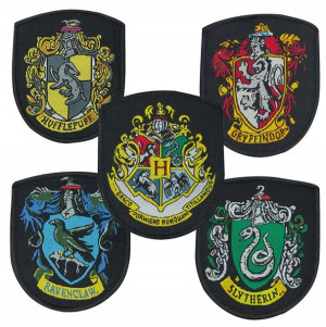 Naszywka Harry Potter Hogwarts 4 Domy Komplet 5szt