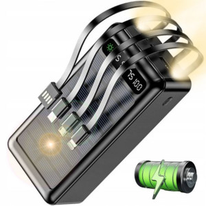 Powerbank Solarny 4 Kable Qc 3.0 30000 Mah Latarka
