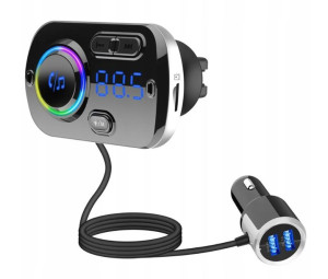Transmiter FM Bluetooth Ładowarka 2xUSB kabel