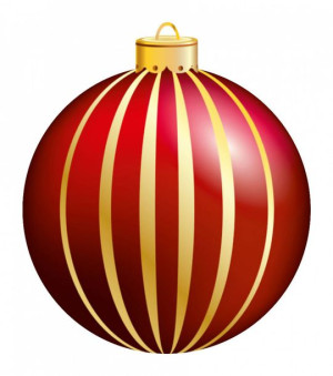 Ozdoba - Boże Narodzenie - Bombka czerwona z złotymi elementami