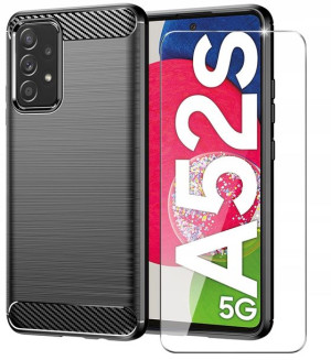 Etui do Samsung A52 5G Pancerne Carbon + Szkło 9H