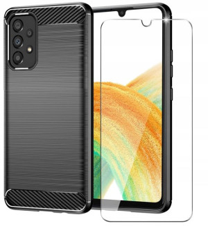 Etui Pancerne Carbon + Szkło 9H do Samsung A33 5G