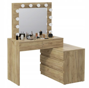 Toaletka z lustrem kosmetyczna Carla 12 Led Craft