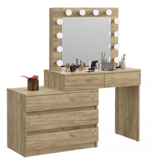 Toaletka z lustrem kosmetyczna Carla 12 Led Craft