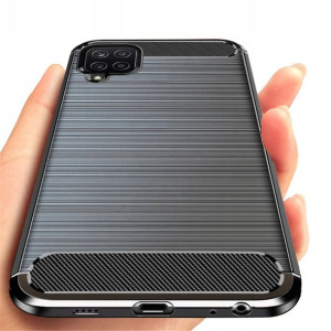 ETUI do Samsung Galaxy A12 PANCERNE KARBON + SZKŁO