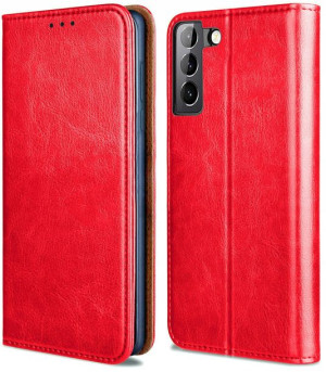 ETUI do Samsung Galaxy S21 SKÓRZANE CASE +SZKŁO 9H