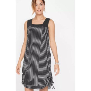 Bonprix Casualowa Bawełniana Sukienka Paski Wiązania Ściągacze 40-42 970260