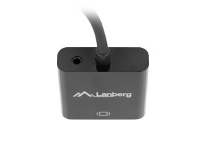 Adapter HDMI-A (M) - VGA (F) + minijack 3.5 mm (F) Lanberg