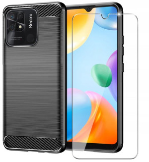 Etui do Xiaomi Redmi 10C Pancerne Carbon + Szkło