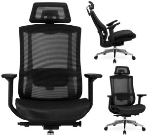 Fotel DYLAN Czarny Ergonomiczny Biurowy Obrotowy Krzesło Obrotowe Biurowe