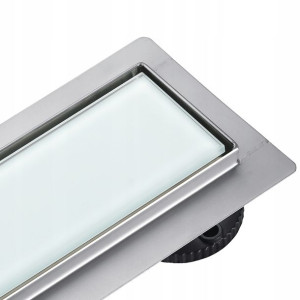 Aquauno Odpływ Liniowy 70 Cm Biały Panel Szklany