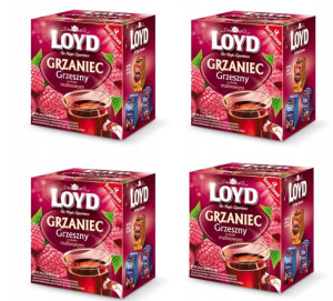 4 x Loyd Grzaniec Malinowy 30g 10 torebek