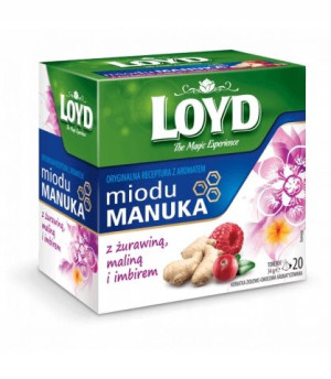 LOYD Miód Manuka z żurawiną maliną i imbirem 20 T