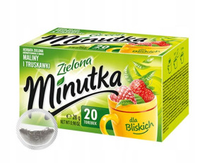 Herbata zielona Minutka z maliną i truskawką 20szt