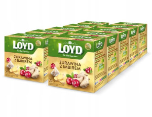 Herbatka owocowa LOYD Żurawina i Imbir 20 x 10 szt