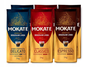 Kawa ziarnista zestaw mix MOKATE 6x1kg