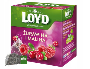 Herbatka owocowa LOYD Żurawina i Malina 20 torebek