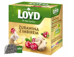 Herbatka owocowa LOYD Żurawina i Imbir 20 torebek