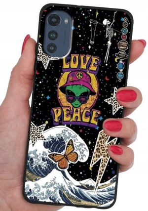 ETUI CASE WZORY + SZKŁO 9H do Motorola Moto E32