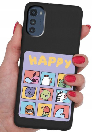 ETUI CASE WZORY + SZKŁO 9H do Motorola Moto E32