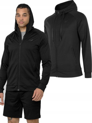 Czarna Bluza Męska Treningowa 4f Blmf350 R-l