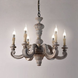 Drewniana Lampa Wisząca Żyrandol Rustykalna 70cm x 68cm Brązowy