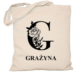 Torba płócienna 240g z monogramem i imieniem