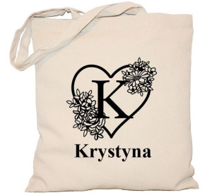 Torba płócienna 240g z monogramem i imieniem