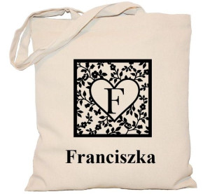Torba płócienna 240g z monogramem i imieniem