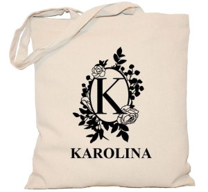 Torba płócienna 240g z monogramem i imieniem