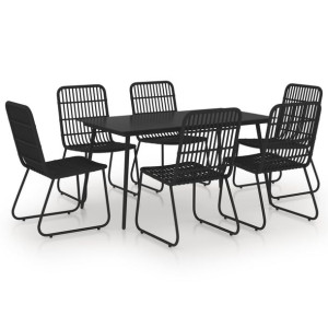 7-cz. zestaw mebli ogrodowych, rattan PE i szkło