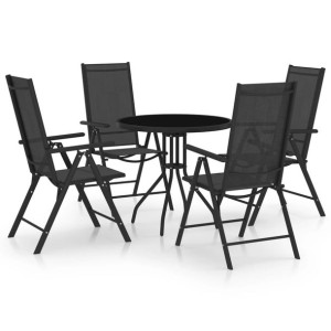 5-cz. zestaw mebli jadalnianych do ogrodu, aluminium/ textilene
