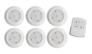 Lampka bezprzewodowa lampki LED na baterie 6szt. + pilot