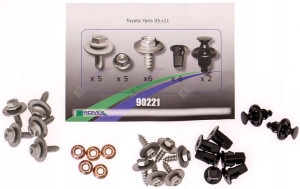 Toyota Yaris II 2005-2011 Spinki do osłony silnika